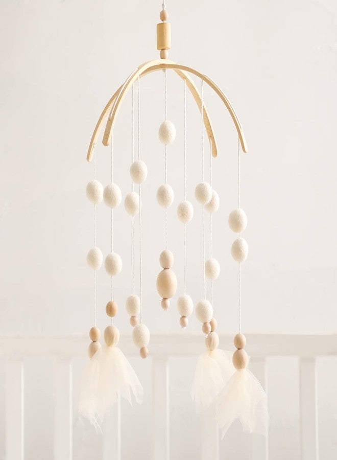 let's make Baby Mobile 100% Felt Ball Bed Bell Mobile Crib Jewelry Creative Pendant Toy Wooden Wind Chime Nursery Decoration - Image 1